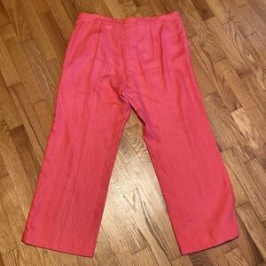 100% Linen, Peach Lucy Pereda Pants in Size 16.